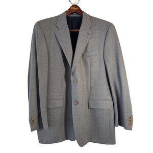 Ralph Ralph Lauren Men's Wool Blazer Jacket 2-Button Professional Gray Size 44L